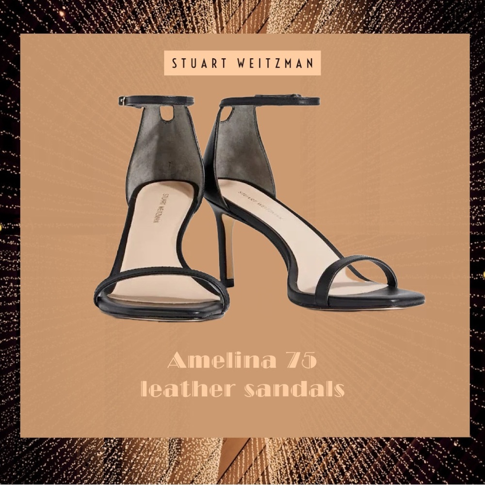 STUART WEITZMAN Black Leather sandals 
Amelina 75 leather sandals
